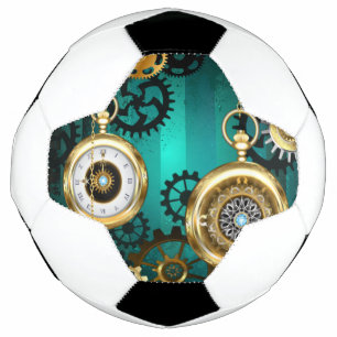 Ballon De Foot Veille bijoux Steampunk sur un Arrière - plan vert