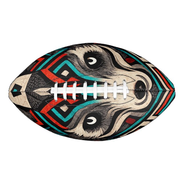 Ballon De Foot Visage de loup aztèque (Devant)