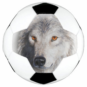 Ballon De Foot Visage de loup de bois gris