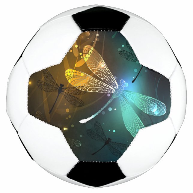 Ballon De Foot Vol de libellule verte lumineuse (Devant)