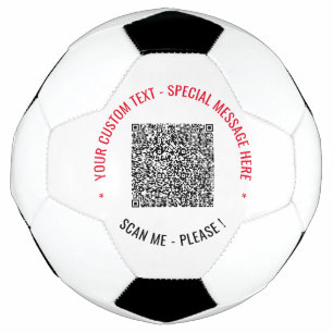 Ballon De Foot Votre QR Code Scan Info Texte et couleurs Soccer B