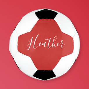 Ballon De Foot Votre script blanc personnalisé en rouge
