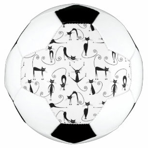 Ballon De Foot Whimsical Skinny Motif de chat noir