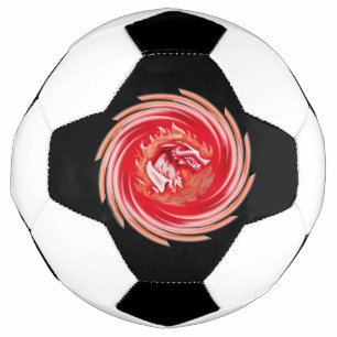 Ballon De Foot Wild Wolf Whirling black soccer ball