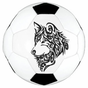 Ballon De Foot Wolf tribal noir