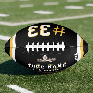 Ballon De Foot Yellow Black Nom Numéro d'équipe Photo