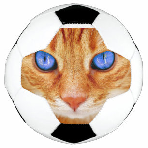 Ballon De Foot Yeux de chat Face Thon tigre rouge Chat