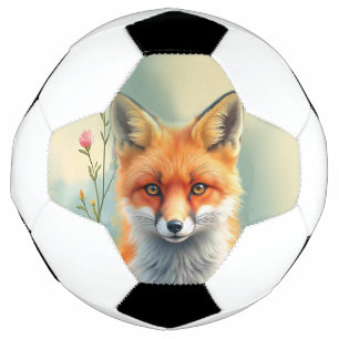 Ballon De Foot Yeux frappants d'un renard roux rusé  
