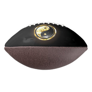 Ballon De Foot Yin Yang or sur noir