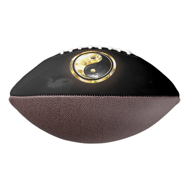 Ballon De Foot Yin Yang or sur noir (Tourné à 270°)
