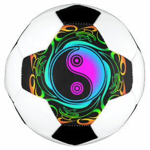 Ballon De Foot Yin Yang Psychedelic Rainbow Tattoo