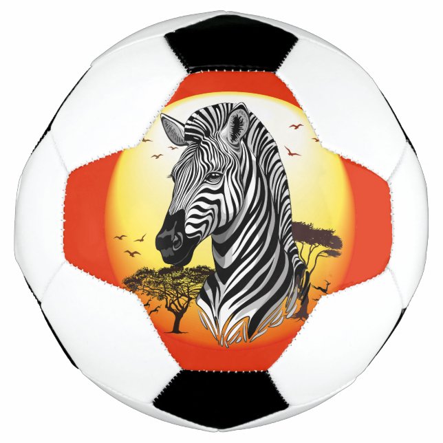 Ballon De Foot Zebra African Savanna Wild Animal (Devant)