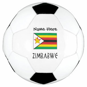 Ballon De Foot Zimbabwe Drapeau du Zimbabwe Noir Nom Personnalisé