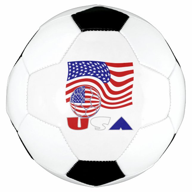 Ballon de football avec drapeau américain (Devant)