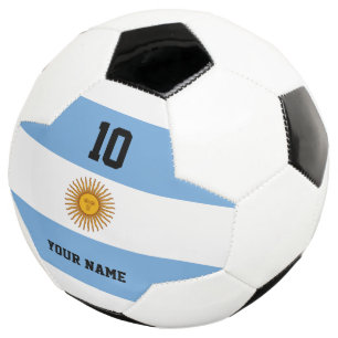 Ballon de football avec drapeau argentin et nom pe