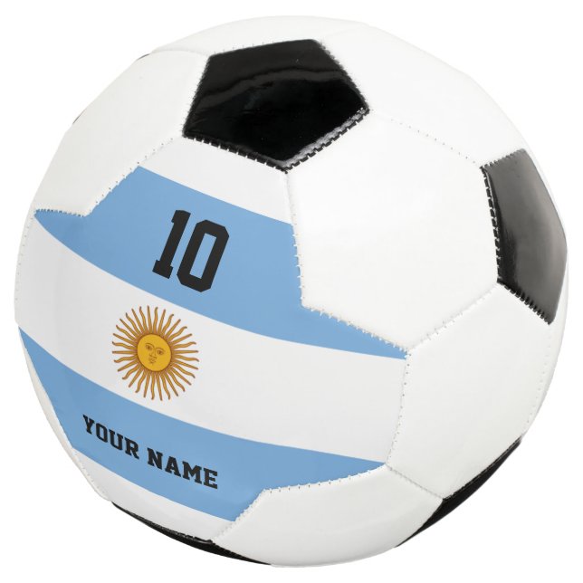 Ballon de football avec drapeau argentin et nom pe (3/4)