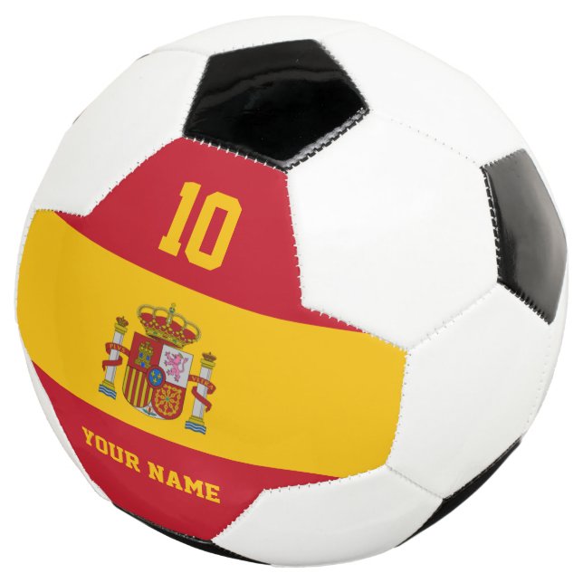 Ballon de football avec drapeau espagnol et numéro (3/4)