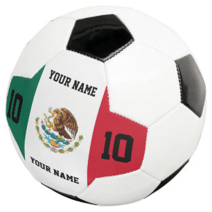 Ballon de football avec drapeau mexicain et numéro