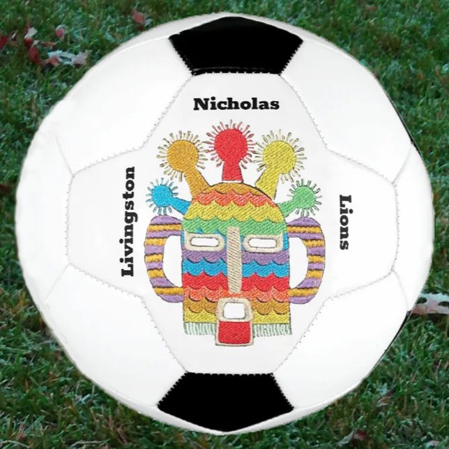 Ballon de football avec l'œuvre de Diablo Huma (Créateur téléchargé)