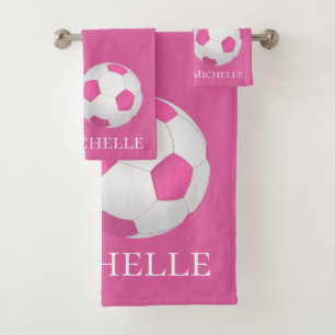 ballon de football rose - ajoutez un nom