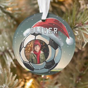 Ballon de football Santa Hat Photo de Noël