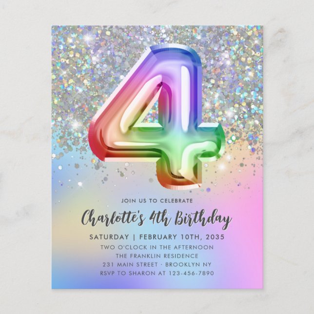 Ballon en feuille de papier alu à paillettes arc-e (Devant)