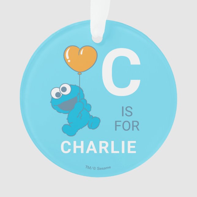Ballon en forme de cœur de Cookie Monster (devant)