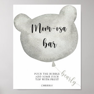 Ballon en forme d'ours \ Bar Mom-osa Affiche