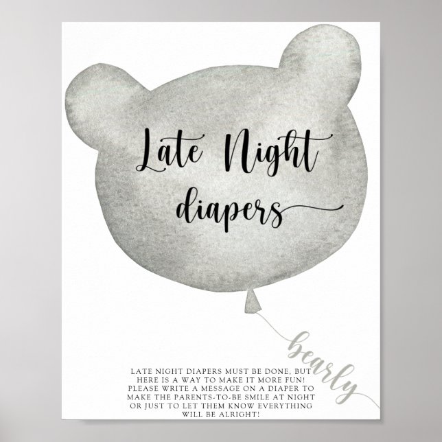 Ballon en forme d'ours Poster pour jeu de couche t (Devant)