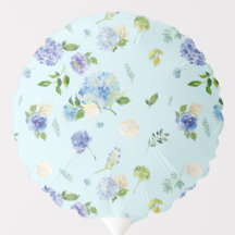Aquarelle Bleu Hydrangée et Rose motif floral