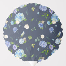 Aquarelle Bleu Hydrangée et Rose motif floral
