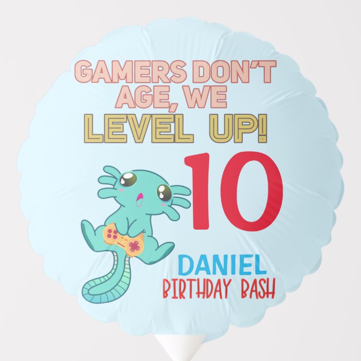 Ballon Gonflable Axolotl Gamer Anniversaire Jeu Video Garcon Zazzle Fr