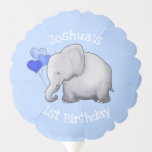 Ballon Gonflable Baby Elephants 1st Kid Birthday Party<br><div class="desc">Ce magnifique ballon bleu bébé est décoré d'un éléphant mignon qui tient un tas de ballons cardiaques dans son coffre. Le nom et l'événement des deux côtés peuvent être facilement personnalisés et modifiés comme vous le souhaitez. Idéal aussi pour les baby showers. Un design original disponible exclusivement chez ©EleSil online...</div>
