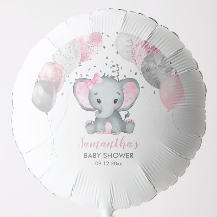 Ballon Gonflable Baby shower rose de mignonne fille éléphant Zazzle.fr