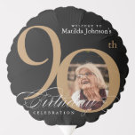 Ballon Gonflable Black Gold 90th Birthday Calligraphy Photo personn<br><div class="desc">Black Gold 90th Birthday Calligraphy Custom Photo Balloon. Et élégamment conçu fête d'anniversaire spécial,  avec une photo personnalisée de personne d'anniversaire et de calligraphie script avec des éléments florissants vintages. Assez simple pour s'adapter à une variété de thèmes et de couleurs ! Vous avez besoin d'aide ? Contactez-moi !</div>