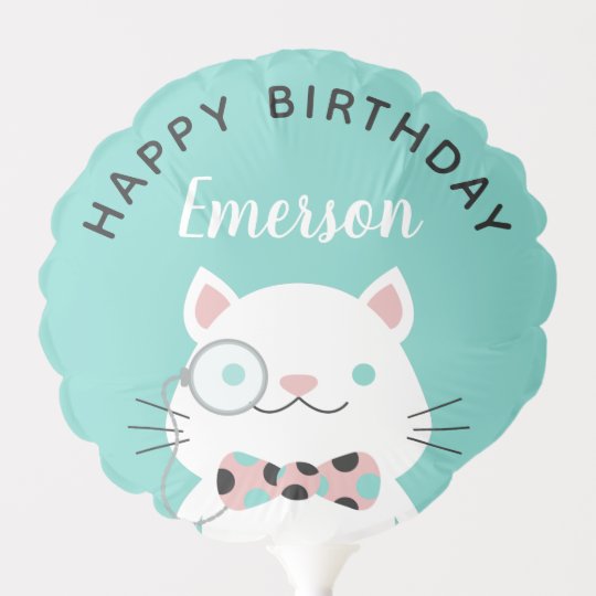 Ballon Gonflable Chat De Fantaisie Avec Le Joyeux Anniversaire De Zazzle Fr