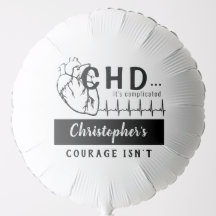 Coeur CHD personnalisable SKetch EKG Helium Balloo