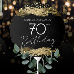 Ballon Gonflable Gold 70th Birthday Party<br><div class="desc">Tout le texte est ajustable et facile à changer pour vos besoins de partie. Faux coups de peinture or. 70e anniversaire fête or et confetti noir.</div>