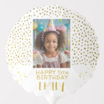 Ballon Gonflable Gold Stars Faux Parties scintillant Birthday Kids<br><div class="desc">Gold Stars Faux Parties scintillant Birthday Kids Girl Photo Balloon. Le ballon a des étoiles dorées et des points de parties scintillant faux. Ballons de fête d'anniversaire pour vos amis et votre famille. Téléchargez votre photo et personnalisez-la avec votre nom et votre texte.</div>