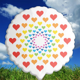 Ballon Gonflable Joli arc-en-ciel de cœurs