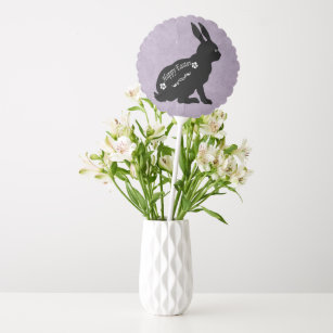 Ballon Gonflable Joyeux lapin en silhouette noire de Pâques jolie v