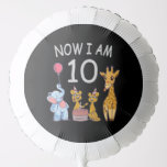 Ballon Gonflable Now I am 10 years old 10th Birthday at the Zoo<br><div class="desc">Happy 10th Birthday. Funny and lovely Kids Birthday design with a cute Elephant,  two ferrets and a giraffe celebrating your birthday at the zoo.</div>