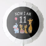 Ballon Gonflable Now I am 11 years old 11th Birthday at the Zoo<br><div class="desc">Happy 11th Birthday. Funny and lovely Kids Birthday design with a cute Elephant,  two ferrets and a giraffe celebrating your birthday at the zoo.</div>