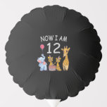Ballon Gonflable Now I am 12 years old 12th Birthday at the Zoo<br><div class="desc">Happy 12th Birthday. Funny and lovely Kids Birthday design with a cute Elephant,  two ferrets and a giraffe celebrating your birthday at the zoo.</div>