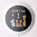 Ballon Gonflable Now I le 1er jour du Birthday<br><div class="desc">Joyeux anniversaire. Funny and lovely Kids Birthday design with a cute Elephant,  two ferrets and a girafe celebrating your birthday at the zoo.</div>