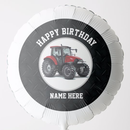 Ballon Gonflable Tracteur Rouge De Joyeux Anniversaire Cultivant Zazzle Fr