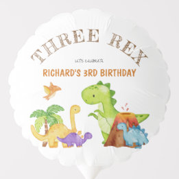 Ballon Gonflable Trois enfants Rex Dinosaur 3e fête d'anniversaire