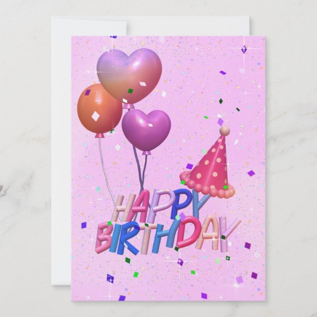 ballon rose Anniversaire (Devant)