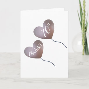 ballon rose carte personnalisée 70e anniversaire