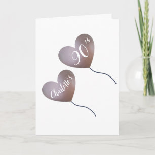 ballon rose carte personnalisée 90e anniversaire